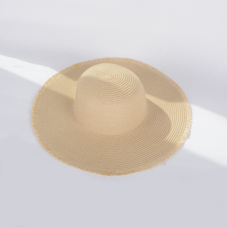 Wholesale Summer Big Eaves Fringed Folding Sun Hat Sun Hat